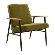 Fox Metal Lounge Chair Velvet Olive 03 - 366 Concept