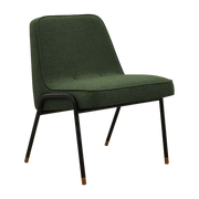 Fauteuil en tissu bouclé vert bouteille et métal 70 x 62 cm - 366 Concept