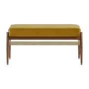 Fox Bench 90 Shine Velvet Mustard Dark Wood - 366 Concept