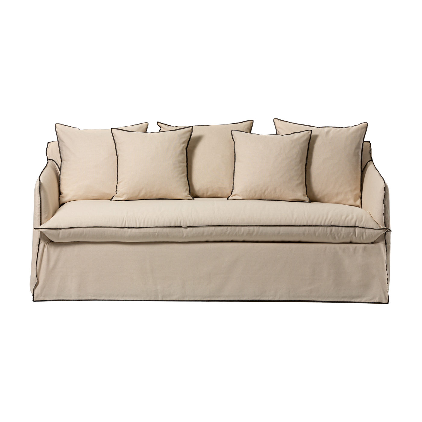 Canapé lit tissu naturel et surpiqûres corteccia Ghost 15 - Gervasoni