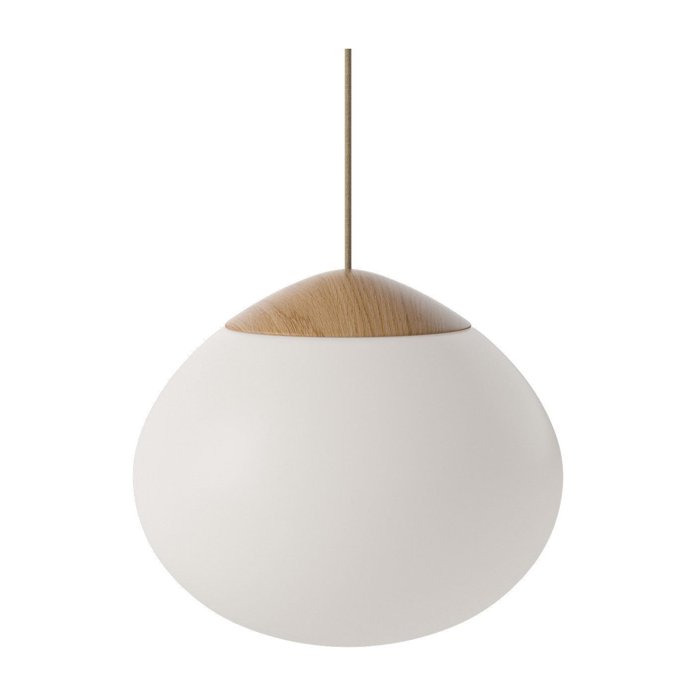 Lámpara colgante en roble aceitado y vidrio opalino blanco 32 cm Acom - Bolia