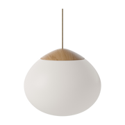 Hängeleuchte aus geölter Eiche und weißem Opalglas 32 cm Acom - - Bolia