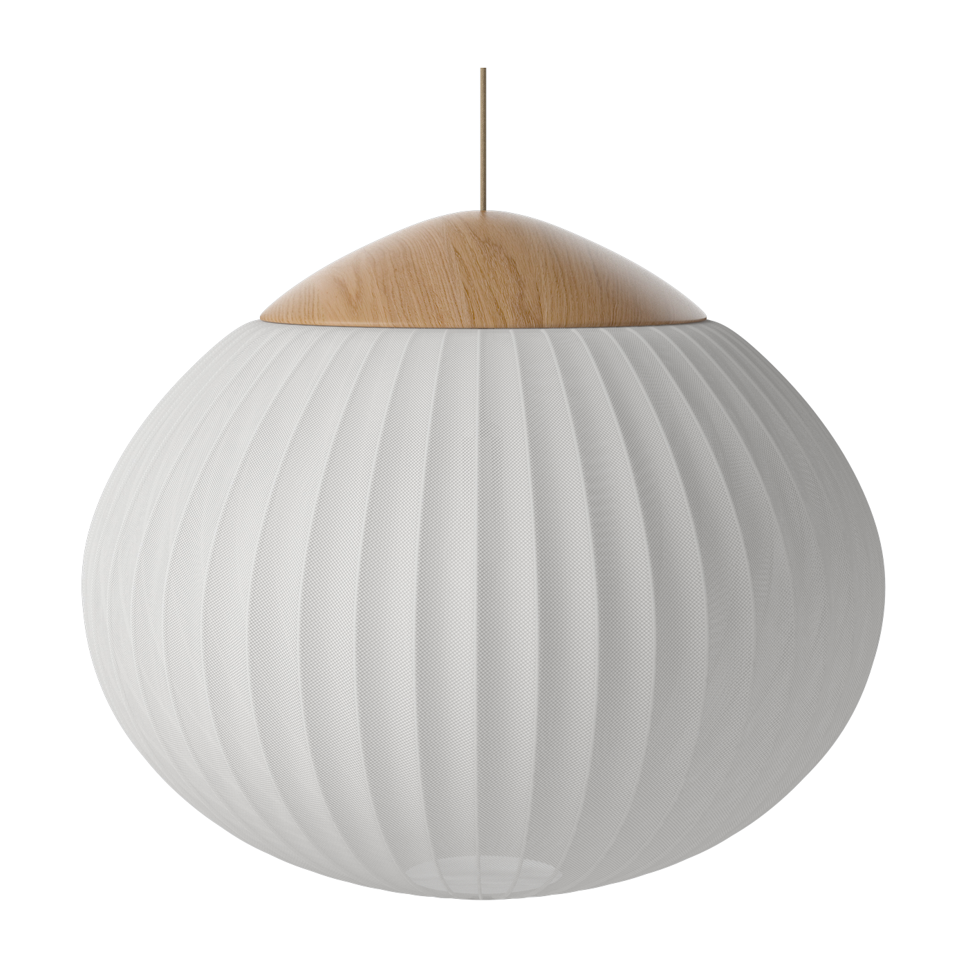 Lámpara colgante en roble aceitado y vidrio opalino blanco 64 cm Acom - Bolia