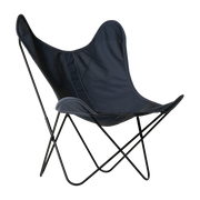 Fauteuil en batyline bleu nuit et structure en acier noir AA - Airborne