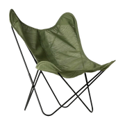 Fauteuil en batyline vert amande et structure en acier noir AA - Airborne