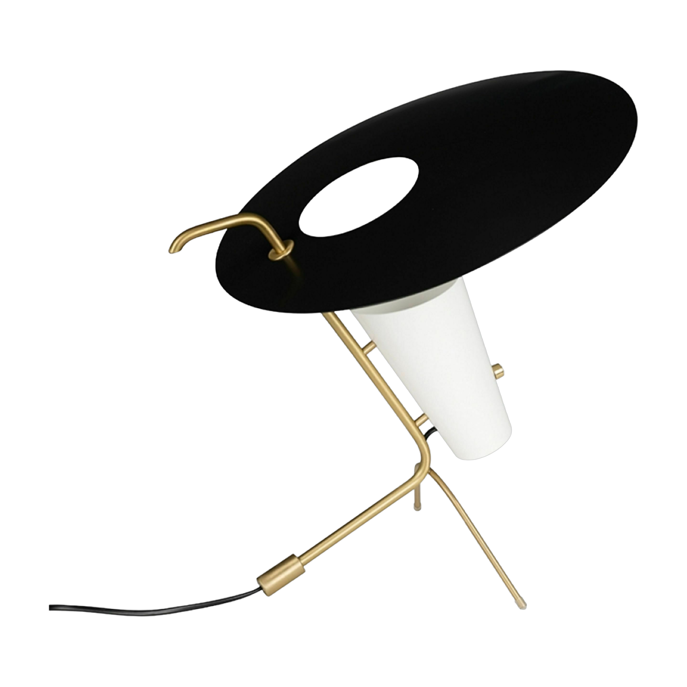 Lampada da tavolo in ottone nero e alluminio G24- Sammode