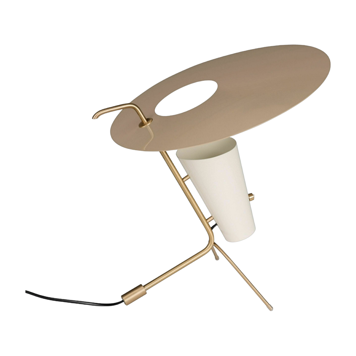 Lampada da tavolo in ottone e alluminio color sabbia G24 - Sammode