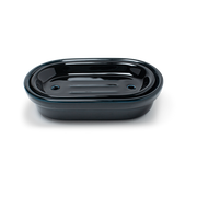 Glossy black porcelain free-standing soap dish - Merigous