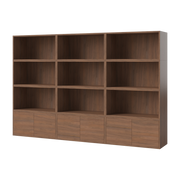 Storage unit in oiled walnut 210 x 140 cm Combination 17 - Bolia