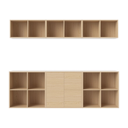 Storage unit in white oiled oak 210 x 210 cm Combination 13 - Bolia