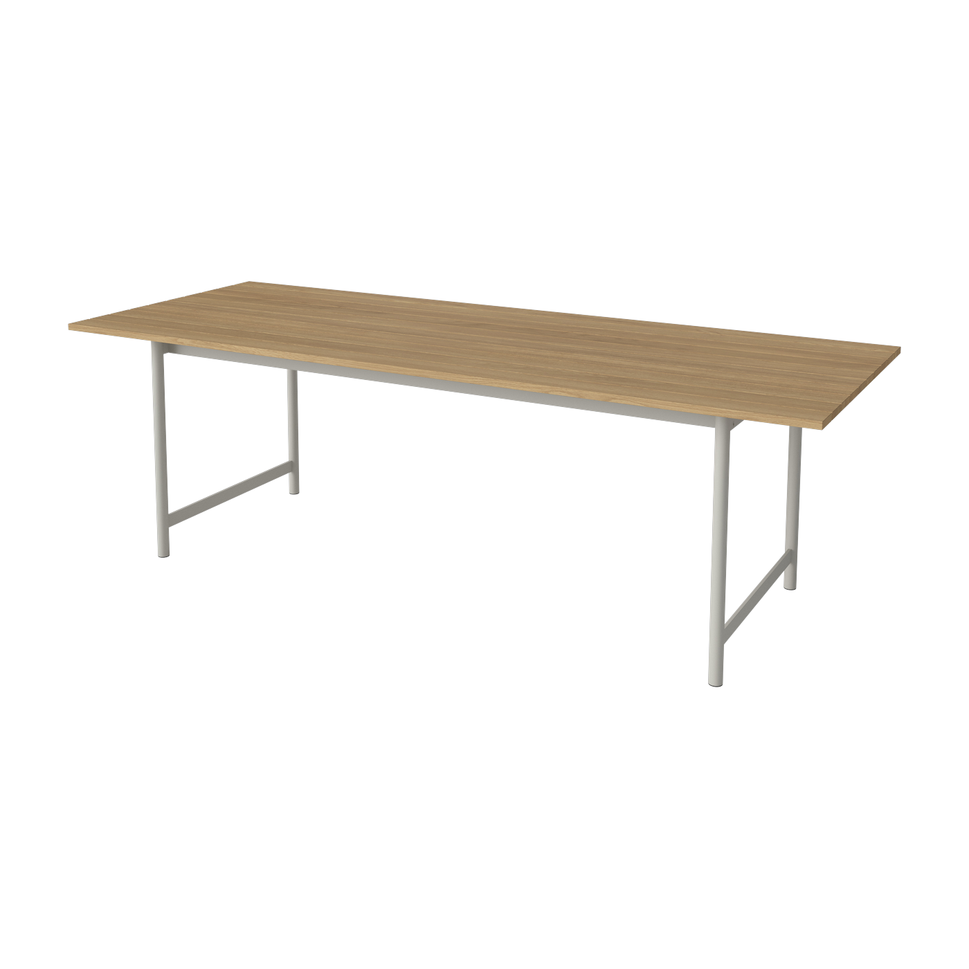 Outdoor-Esstisch aus Teakholz und grau lackiertem Stahl 230 x 90 cm Track -. Bolia