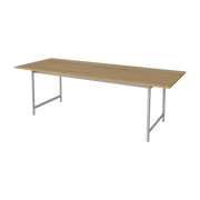 Table à manger d'extérieur en teck et acier laqué gris 230 x 90 cm Track - Bolia