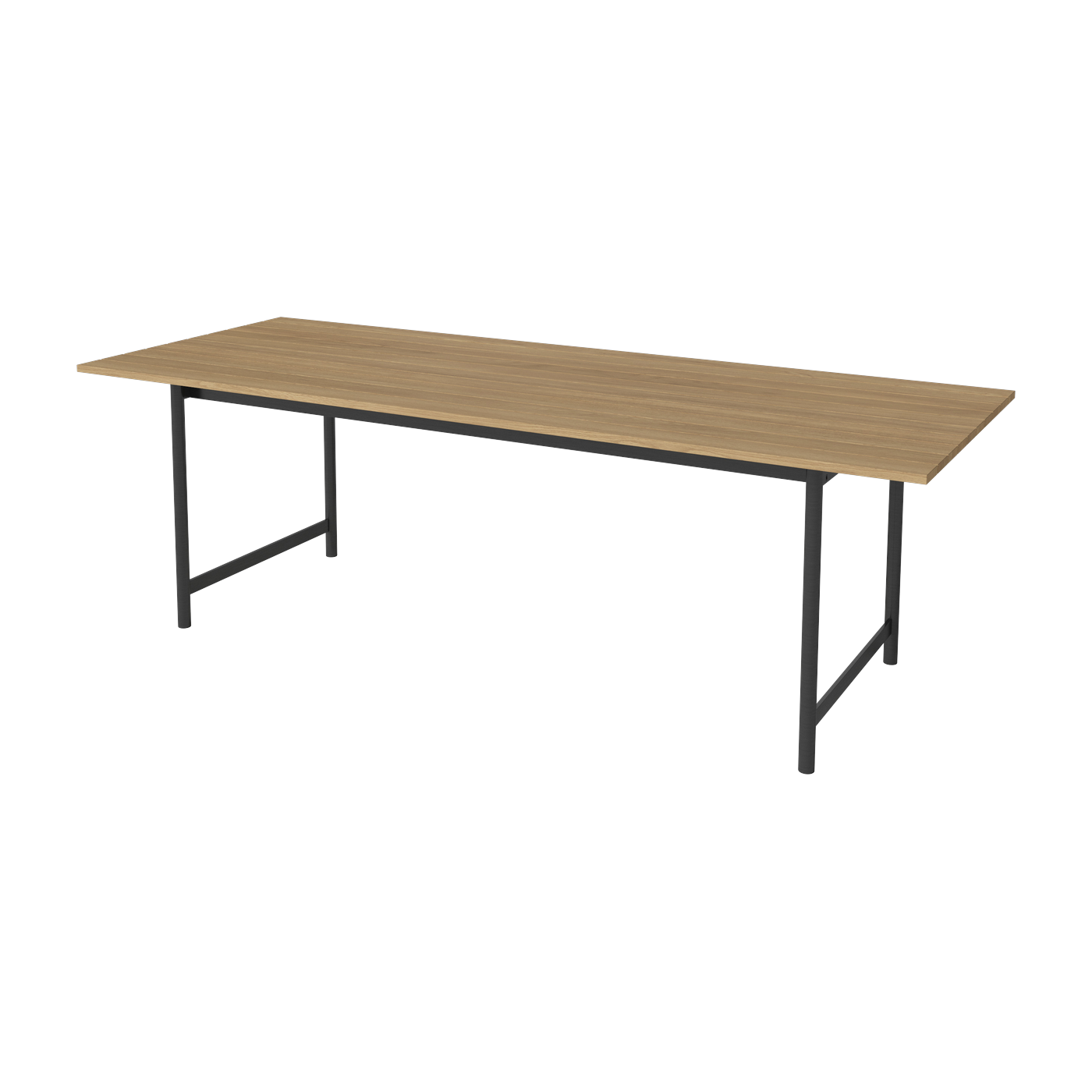 Tavolo da pranzo per esterni in teak e acciaio laccato nero 230 x 90 cm Track - Bolia