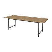 Outdoor dining table in teak and black lacquered steel 230 x 90 cm Track - Bolia
