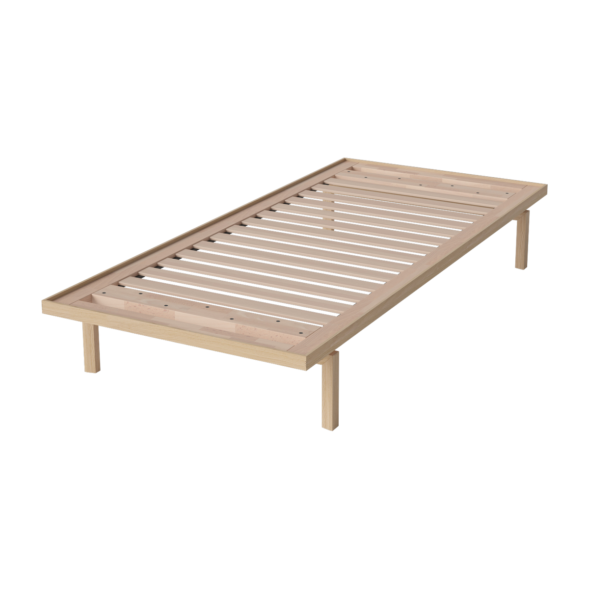 Bettgestell aus weiß pigmentierter Eiche 90 x 200 cm Elton -. Bolia