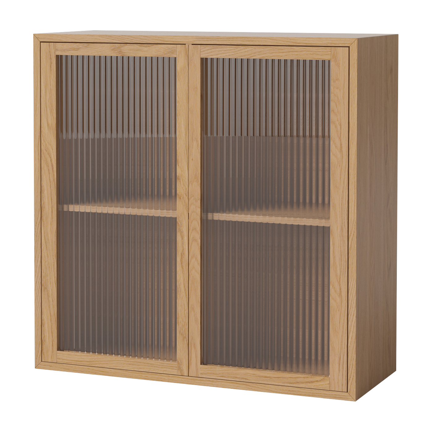Mobile contenitore in rovere oliato e vetro scanalato 70 x 28 cm Case - Bolia