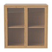 Case storage unit in oiled oak and fluted glass 70 x 35 cm - Bolia