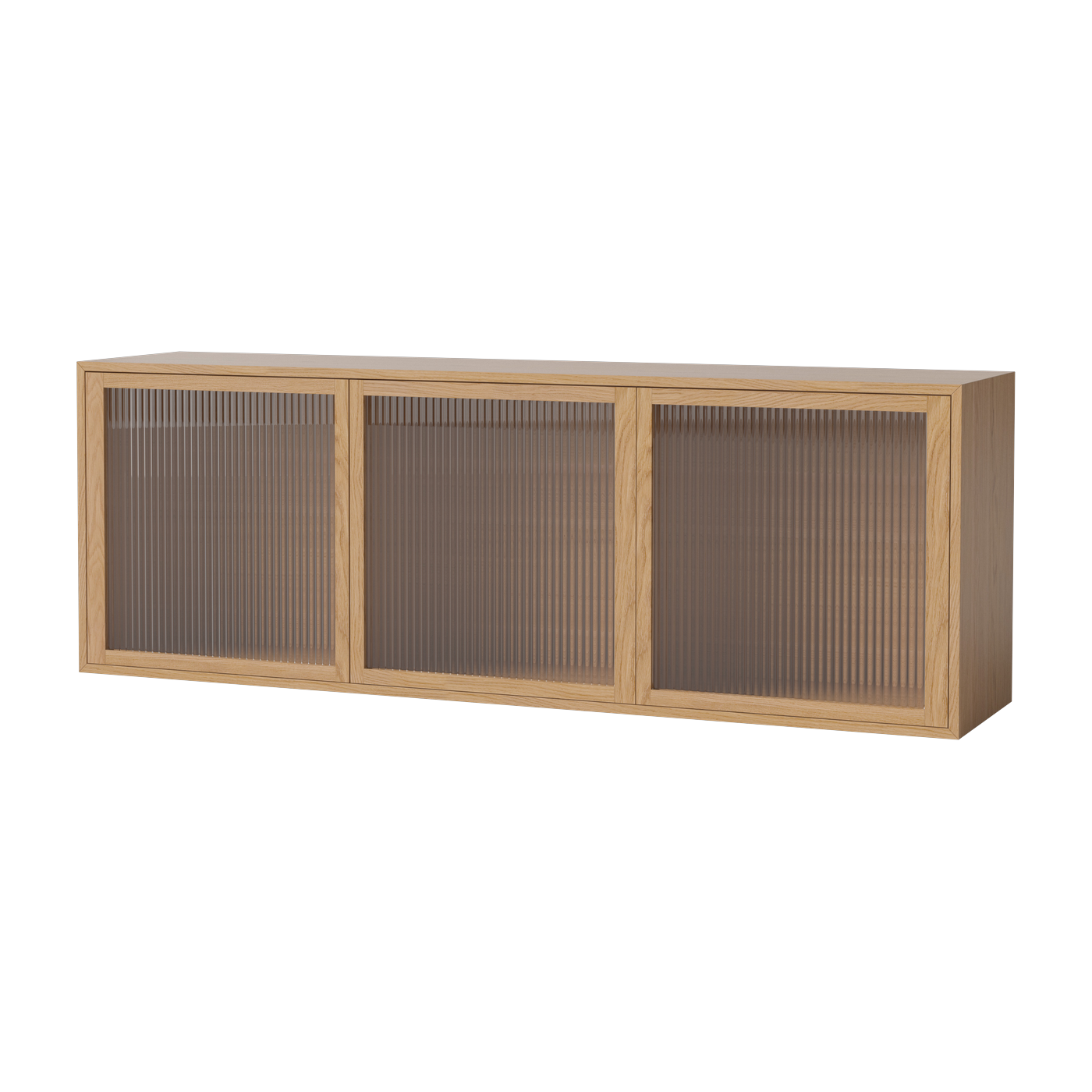 Contenitore Case in rovere oliato e vetro scanalato 152 x 40 cm - Bolia