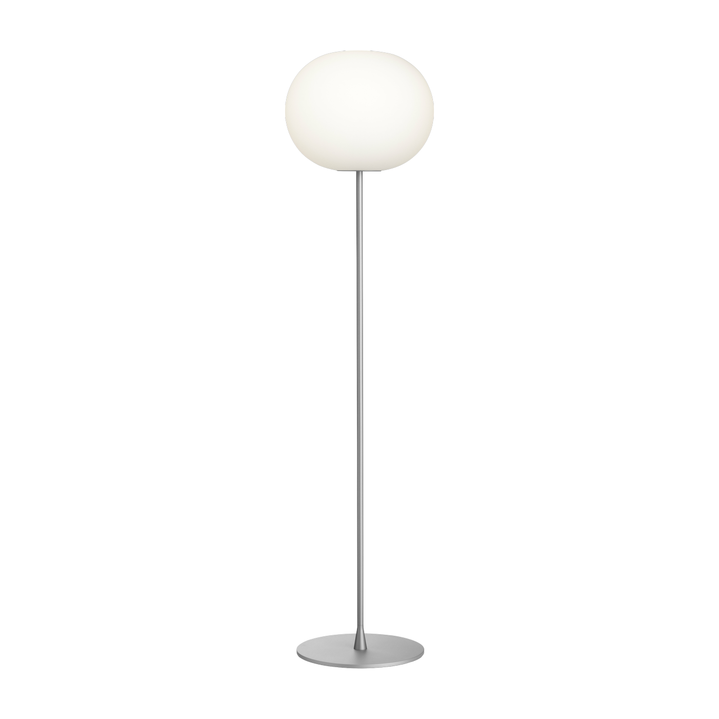Stehleuchte design aus Opalglas und silbernem Stahl 33 x 175 cm Glo-Ball -. Flos