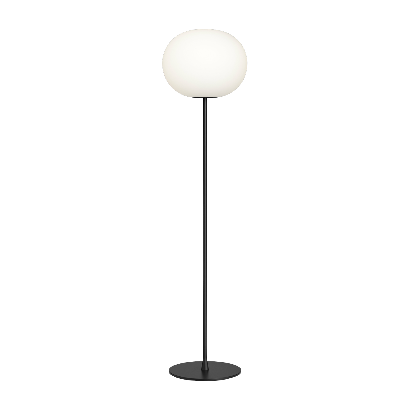 Stehleuchte design aus Opalglas und mattschwarzem Stahl 33 x 175 cm Glo-Ball -. Flos