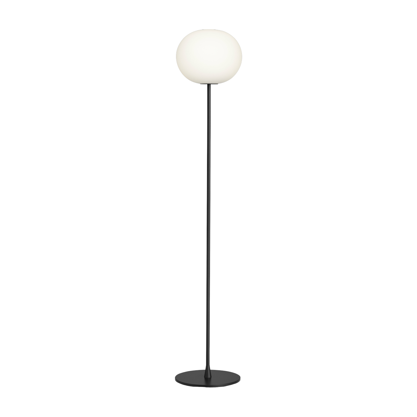 Stehleuchte design aus Opalglas und mattschwarzem Stahl 40 x 185 cm Glo-Ball -. Flos
