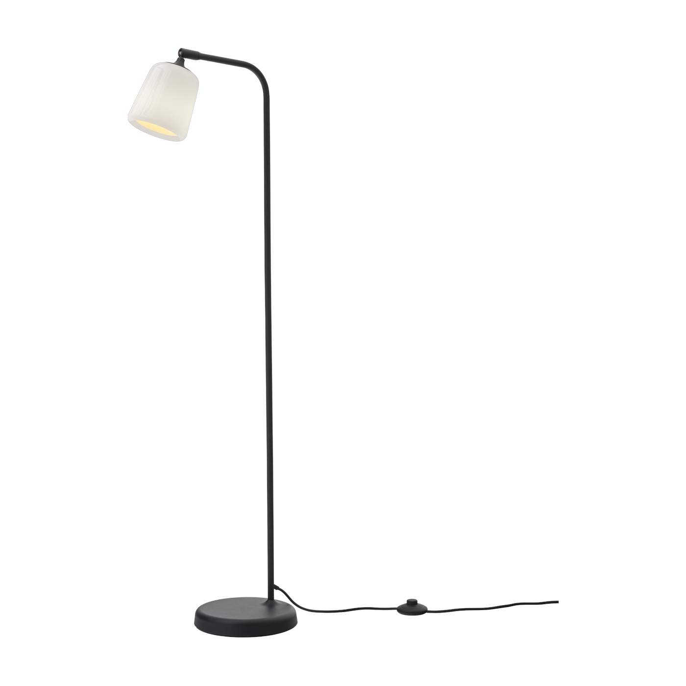 Lampadaire en verre opale blanc 125 cm Material - New Works