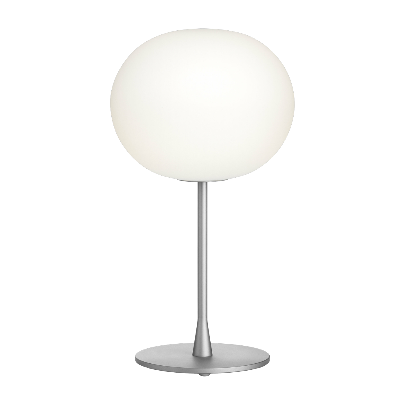 Tischlampe design aus Opalglas und silbernem Stahl Glo-Ball - -. Flos