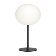 Lampe de table design en verre opalin et acier noir mat Glo-Ball - Flos