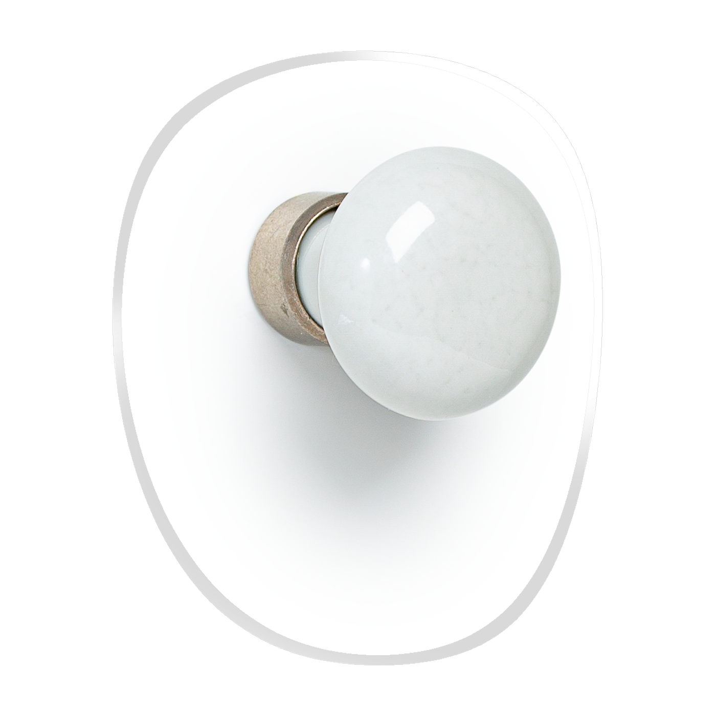 Bouton d'ameublement en porcelaine blanche 3cm - Merigous