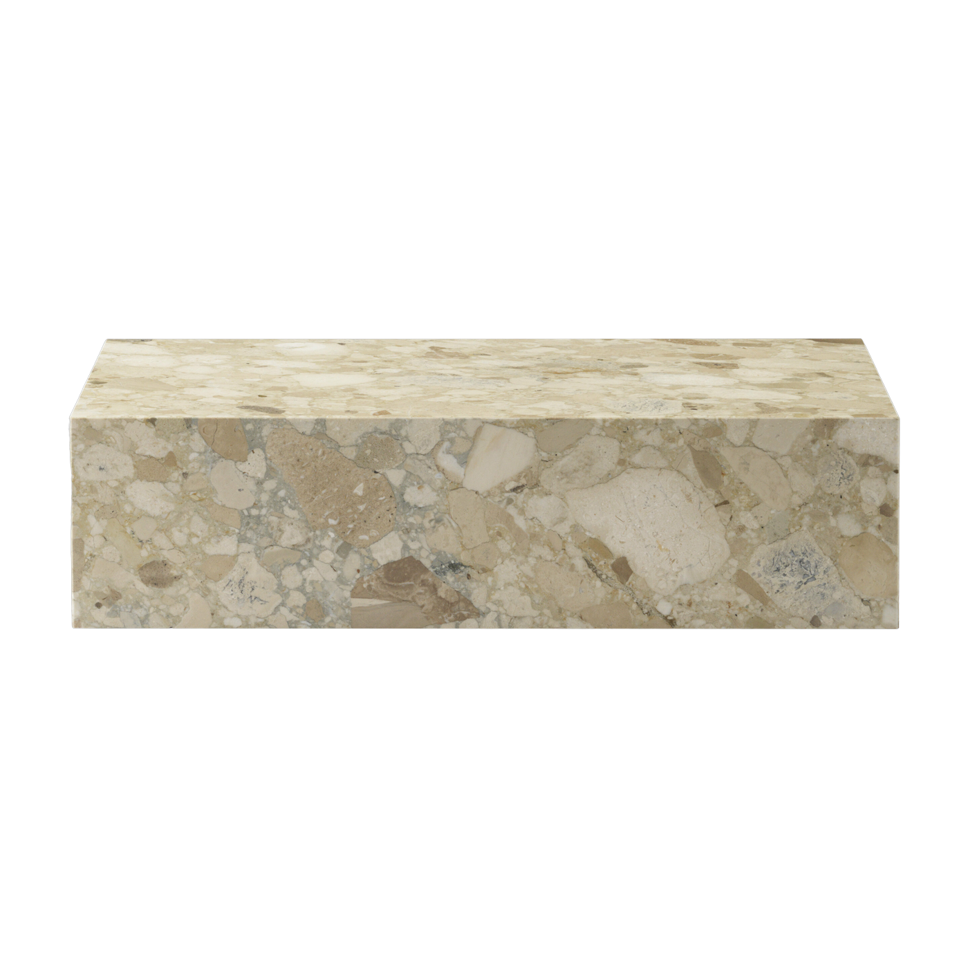 Tavolino rettangolare in marbre sabbia 100 x 27 cm Plinth Low - Audo