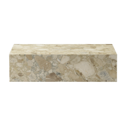Table basse rectangulaire en marbre sable 100 x 60 cm Plinth Low - Audo
