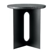 Side table in black marbre and black steel legs 42 cm Androgyne - Audo