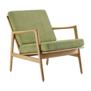 Sessel aus Natureiche und Sitzfläche aus grünem Samt Stefan lounge - -. 366 concept