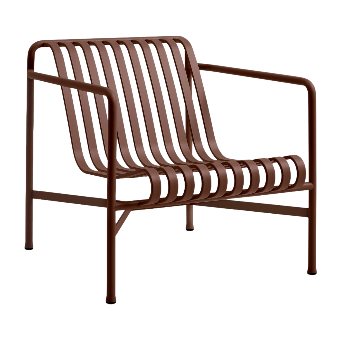 Fauteuil de jardin lounge en métal rouge Palissade - HAY