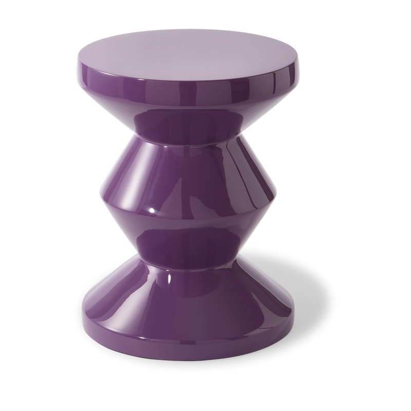 Table d'appoint laqué mauve foncé 46 cm Zig zag - Pols Potten