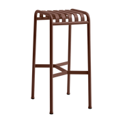 Palissade red metal bar stool - HAY