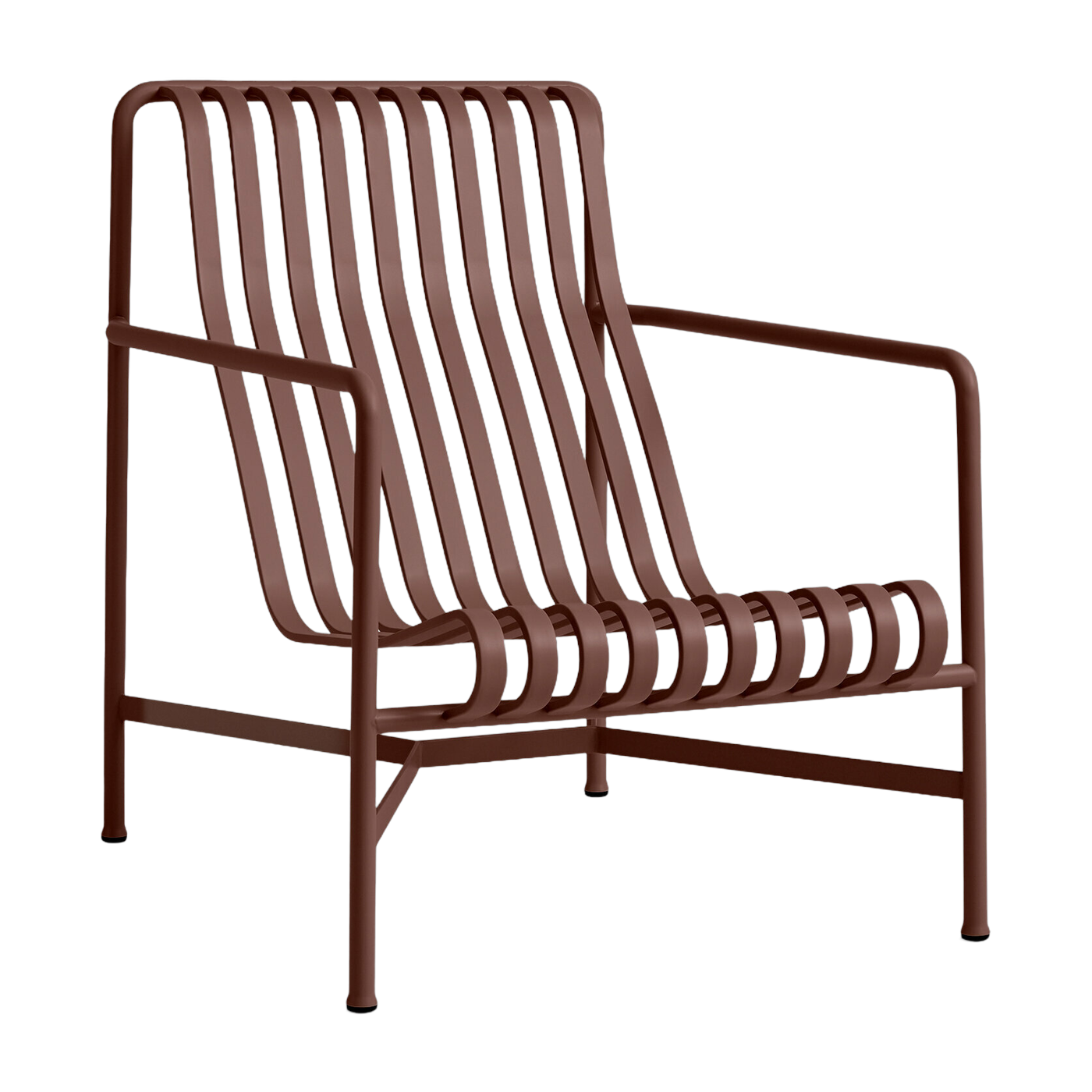 Fauteuil de jardin lounge en métal rouge 73x88cm Palissade - HAY