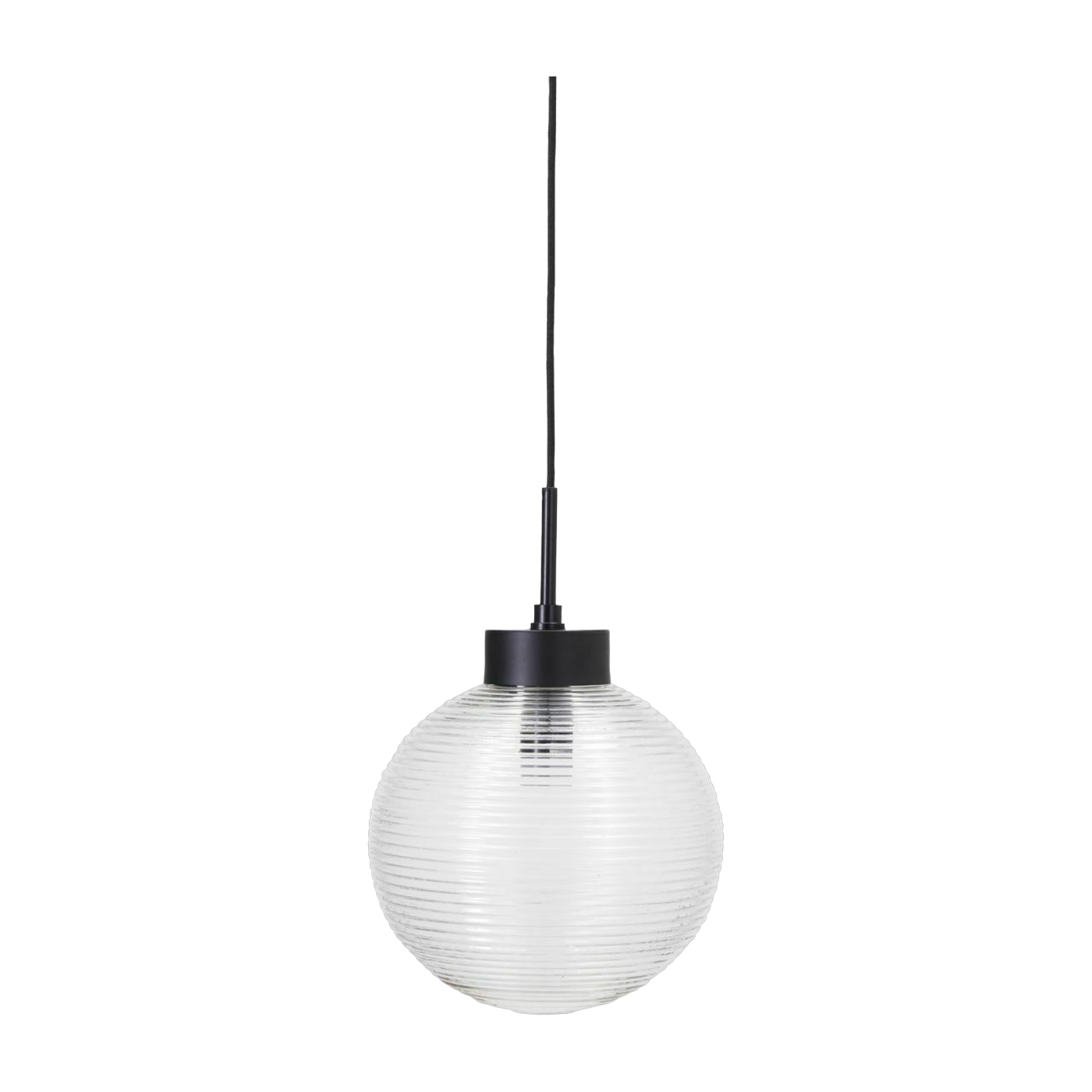 Lámpara colgante en vidrio transparente y negro Gaia - House Doctor