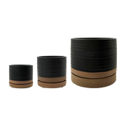 Vaso con plateau Astu Negro / Natural - House Doctor