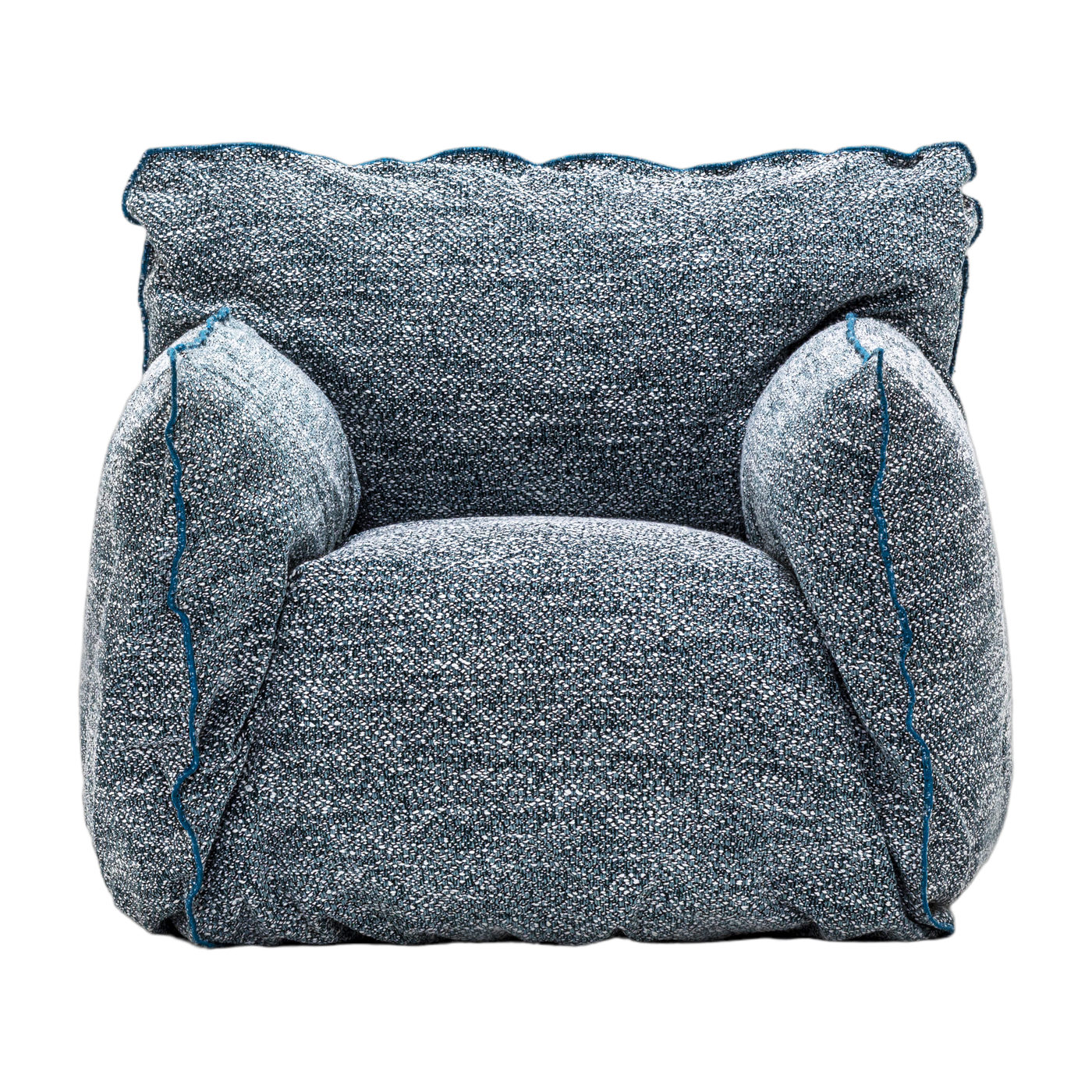 Snake blue fabric armchair Nuvola 05 - Gervasoni