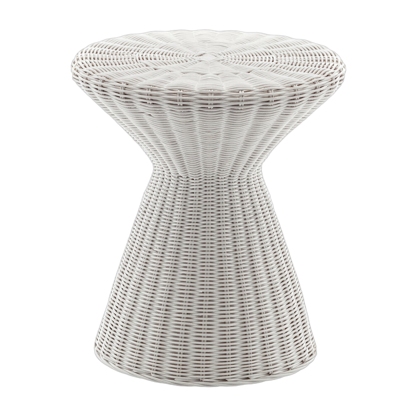 Tavolino con piedistallo in bianco rotin 40 x 45 cm Bolla 12 - Gervasoni