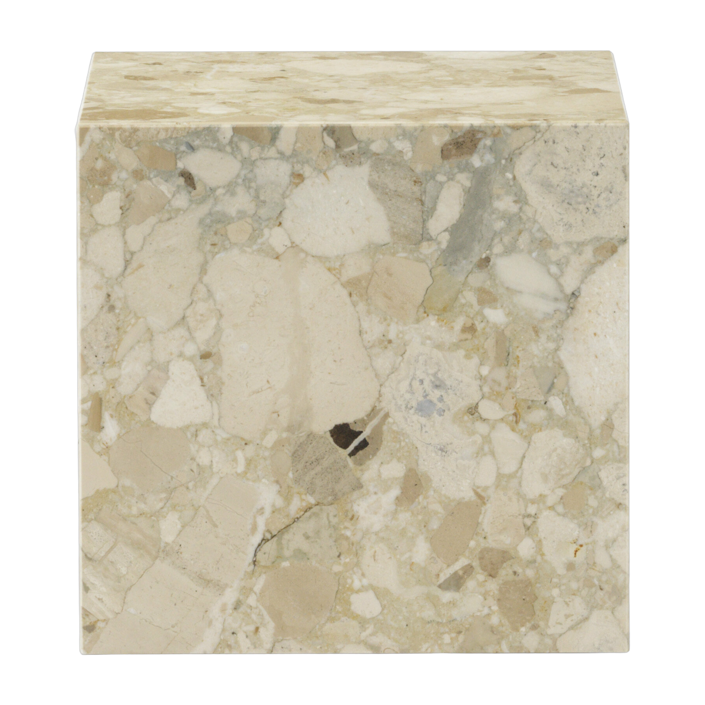 Tavolino in marbre breccia di kunis 40 x 40 cm Plinth Cubic - Audo