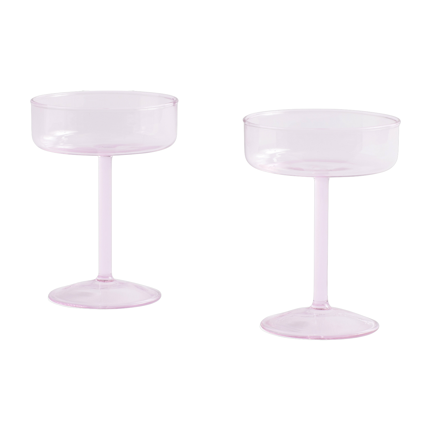 2 coupes en verre teintées rose Tint - HAY