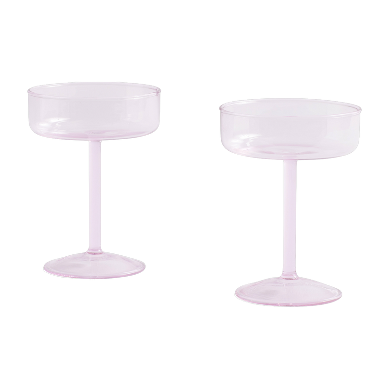 2 bicchieri in vetro colorato rosa Tint - HAY
