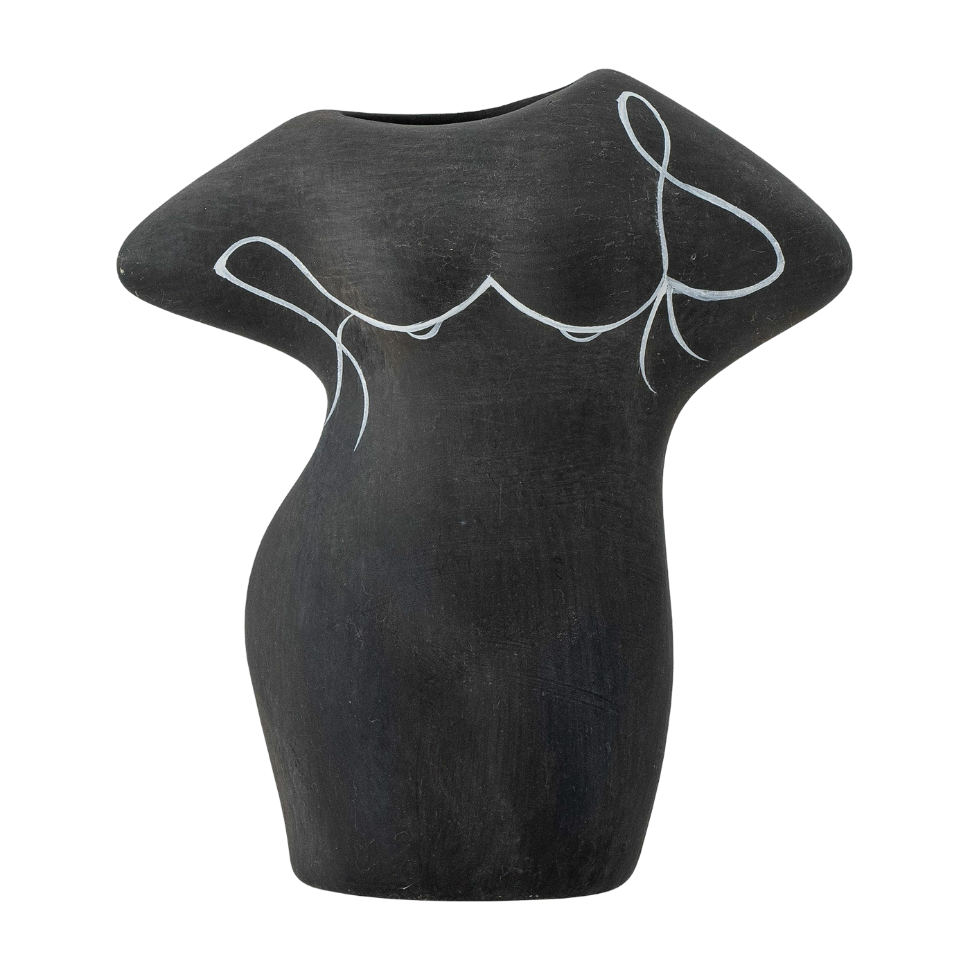 Vase aus schwarzem Terrakotta Lulu - - Bloomingville