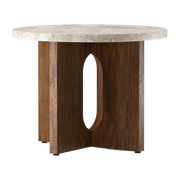 Table d'appoint en noyer et marbre kunis breccia 40 x 50 cm Androgyne - Audo