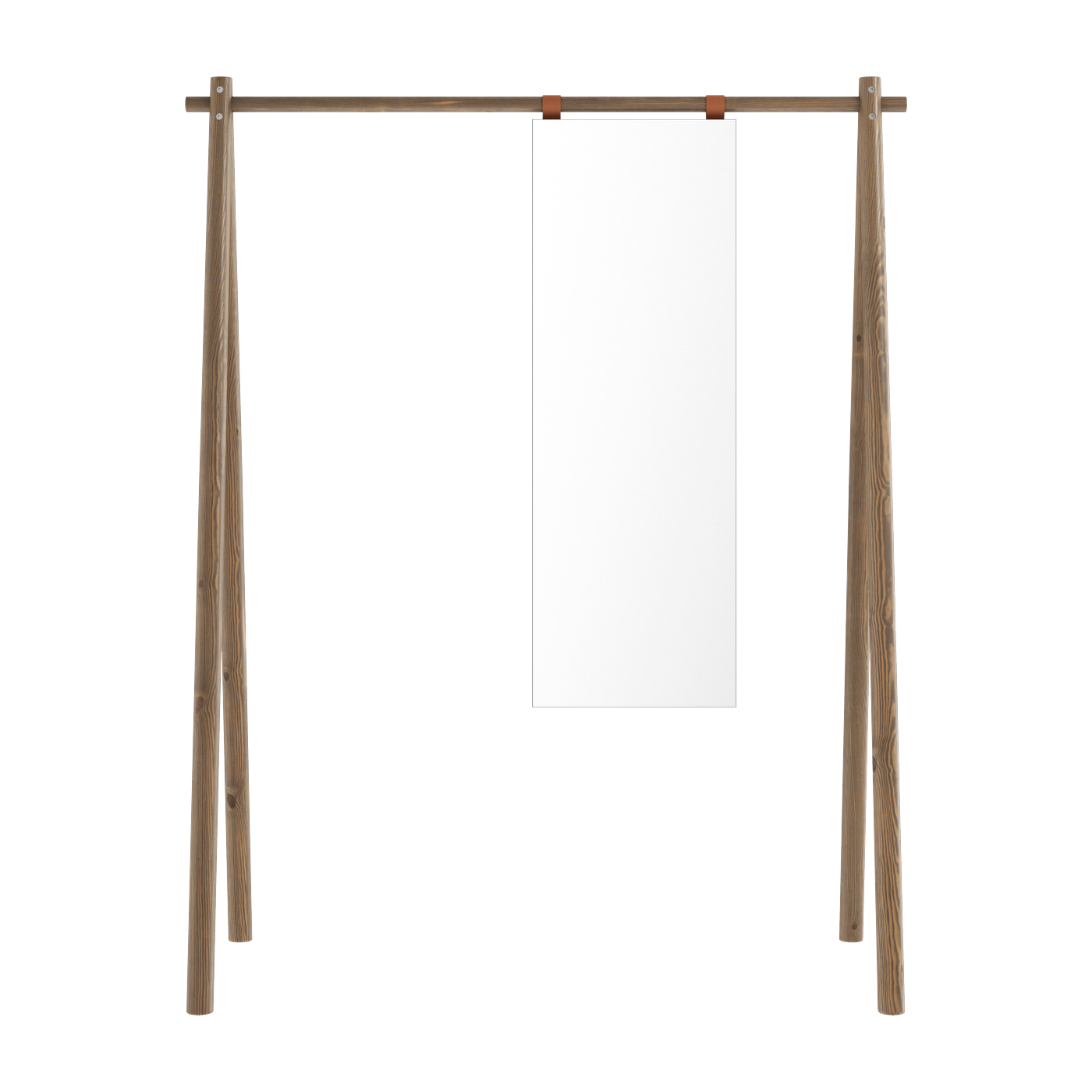 Portant avec miroir en pin foncé laqué 74 x 150 x 177 cm Hongi - Karup Design