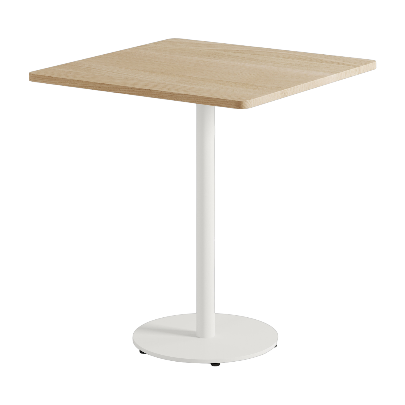 Square oak dining table with white steel base 70 x 70 x 75 cm Moka - TIPTOE
