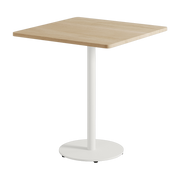 Square oak dining table with white steel base 70 x 70 x 75 cm Moka - TIPTOE