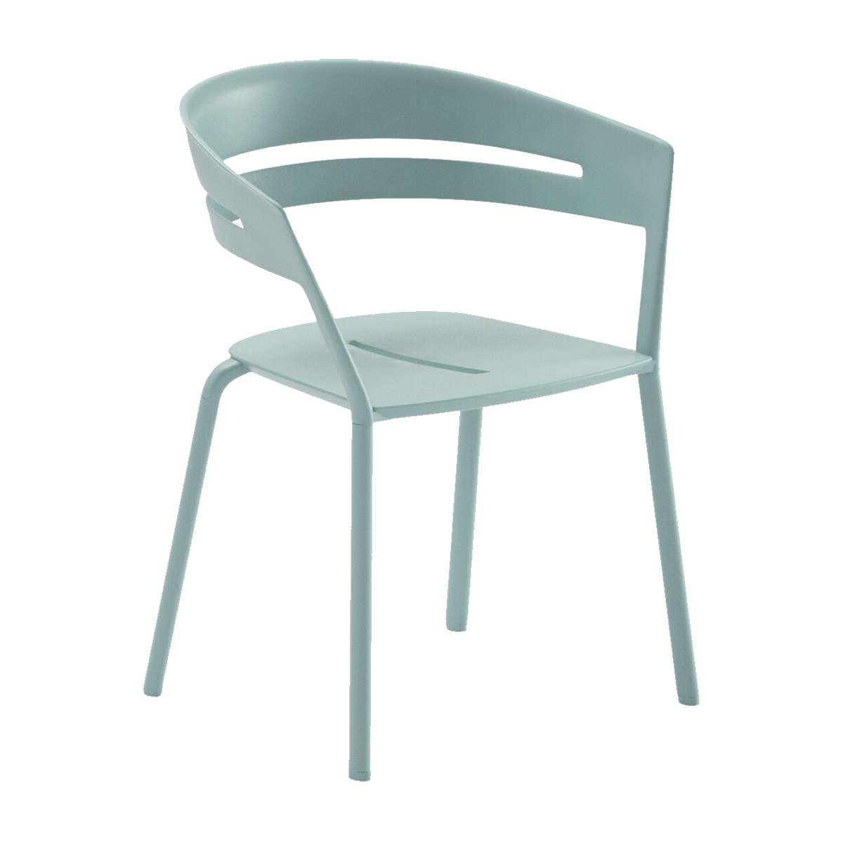 Chair with armrest in light-blue aluminum 53 x 61 cm Ria - Fast Spa